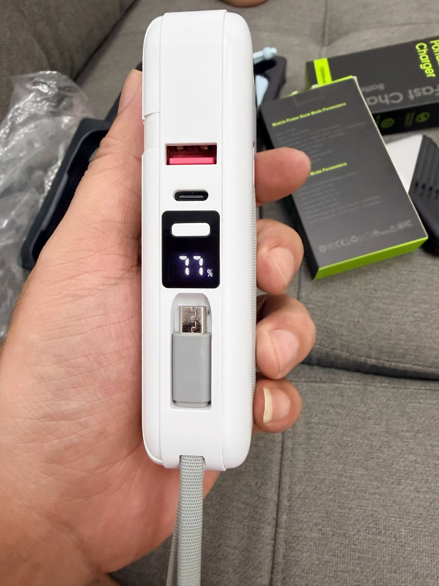 Mini Power Bank with Built-in Dual Cables - Wholesale