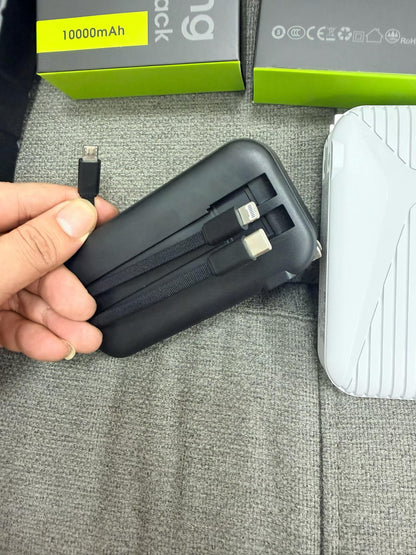 Mini Power Bank with Built-in Dual Cables - Wholesale