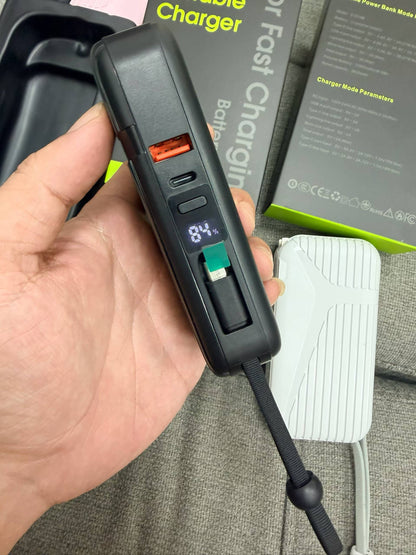 Mini Power Bank with Built-in Dual Cables - Wholesale