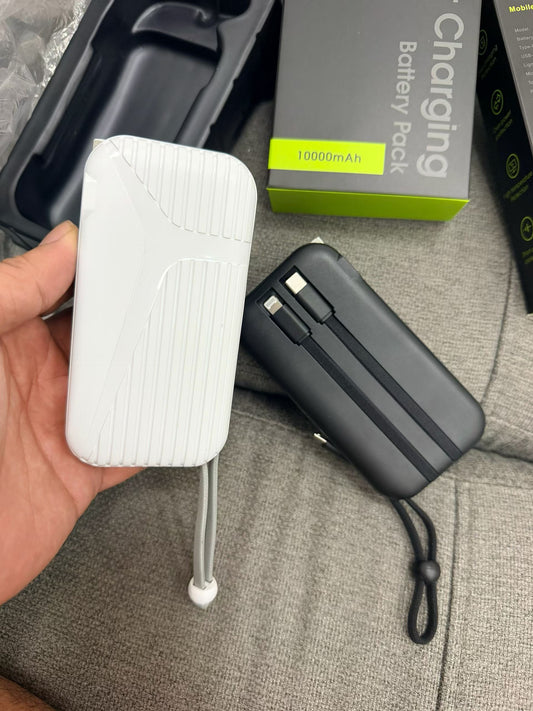 Mini Power Bank with Built-in Dual Cables - Wholesale