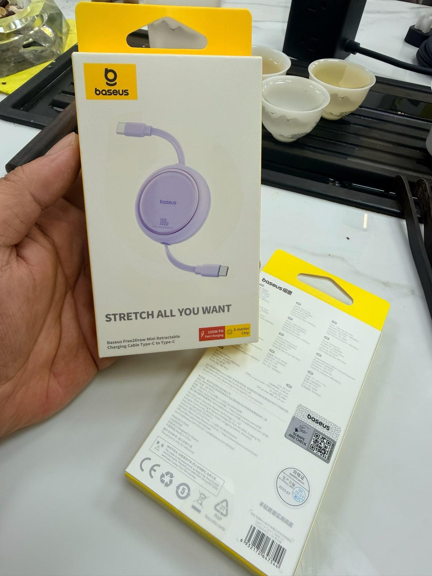 Baseus Mirror Mini Retractable USB-C Fast Charging Cable - Wholesale